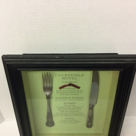 Courtfield Hotel Knife & Fork Silverware Shadowbox Menu Restaurant/Home Decor - Picture 3 of 12